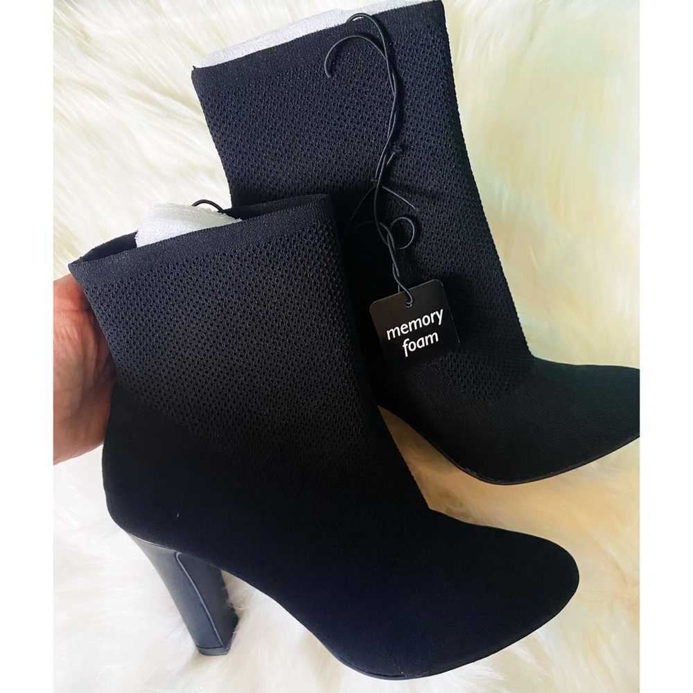 Worthington JANICE Boots Size 9 Black Memory Foam Heel Booties NWT